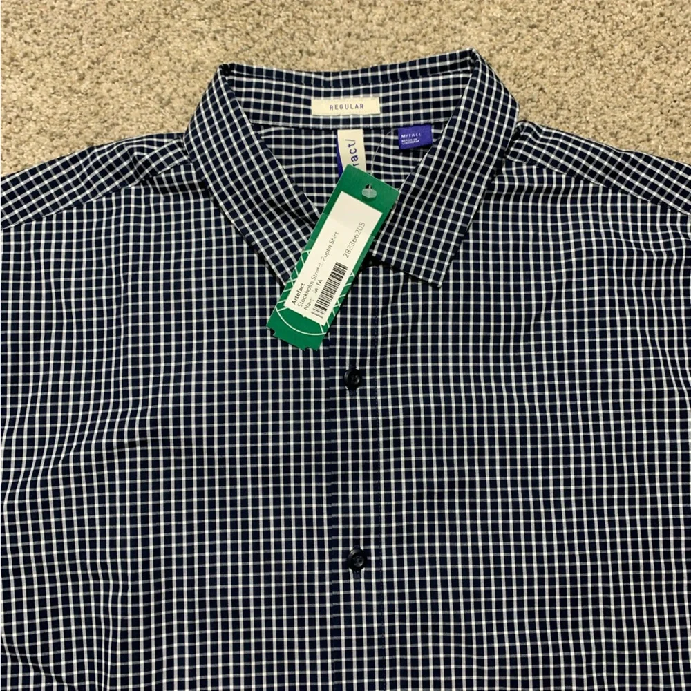 New Artefact Stockholm Stretch Poplin Navy Blue Shirt - Picture 2 of 7